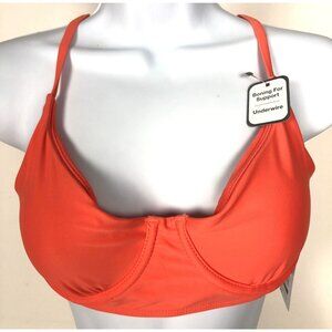 Time and Tru Bikini Top Women Size S 4 to 6 Orange Underwire Padded New
